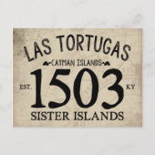 Las Tortugas Sister Islands Est. 1503 RUSTISCH Briefkaart (Voorkant)