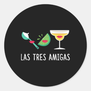 Las Tres Amigas - Cinco de Mayo Outfit Grappig Mex Ronde Sticker