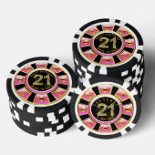 Las Vegas 21e verjaardag Casino | roze zwart goud Poker Chips (Opstapeling)