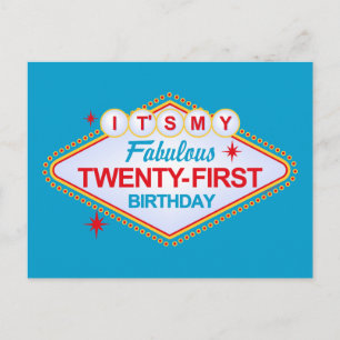 Las Vegas 21st Birthday Aankondigingskaart