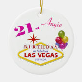 Las Vegas 21st Birthday Ceramic Ornament (Voorkant)