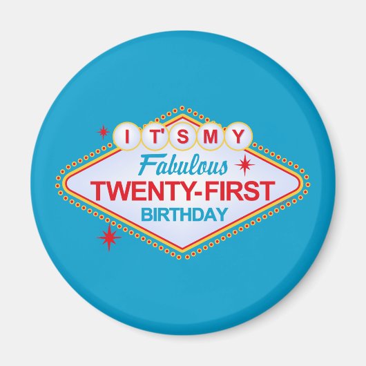 Las Vegas 21st Birthday Magneet (Voorkant)