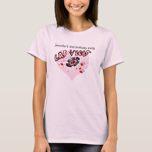 Las Vegas 21st Birthday Party for Vrouw T-shirt (Voorkant)