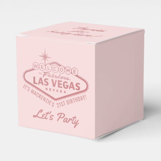 Las Vegas 21st Birthday Party Girly Personalized Bedankdoosjes (Voorkant Zijde)