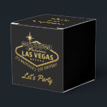 Las Vegas 21st Birthday Party Gold Persoonlijk Bedankdoosjes<br><div class="desc">Het gepersonaliseerde ontwerp van de Marquee van Fabulous Las Vegas op partij gunt dozen voor een 21st Partij van de Dagen in Las Vegas, die in zwart-wit en goud met douane "Dank u voor zijn hier"tekst wordt getoond die aan uw stijl en persoonlijkheid kan worden uitgegeven. Alle woorden, en de...</div>