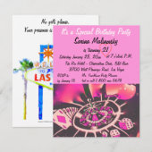 Las Vegas 21st Birthday Party Kaart (Voorkant / Achterkant)
