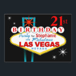 Las Vegas 21st Birthday Party Kaart<br><div class="desc">Deze leuke en opwindende uitnodiging van Las Vegas Birthday Party is super gemakkelijk te personaliseren, gebruik hierboven de oranje "Customize It"-knop om uw eigen tekst en lettertype toe te voegen. Er zijn passende enveloppen en gunstige stickers beschikbaar. "Las Vegas 21st Birthday Party", uitnodiging van Cheryl Daniels © 2012. Als u...</div>