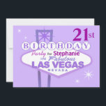 Las Vegas 21st Birthday Party - lila Kaart<br><div class="desc">Deze leuke en opwindende uitnodiging van Las Vegas Birthday Party is super gemakkelijk te personaliseren, gebruik hierboven de oranje "Customize It"-knop om uw eigen tekst en lettertype toe te voegen. Er zijn passende enveloppen en gunstige stickers beschikbaar. "Las Vegas 21st Birthday Party", uitnodiging van Cheryl Daniels © 2012. Als u...</div>
