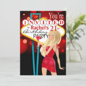 Las Vegas 21st Birthday Party red Kaart (Staand voorkant)