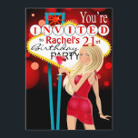 Las Vegas 21st Birthday Party red Kaart<br><div class="desc">Deze leuke en opwindende uitnodiging van Las Vegas is perfect voor verjaardagsfeestjes, meiden nachts, bachelorette feestjes en andere speciale evenementen. Zo gemakkelijk om zich te personaliseren, gebruik enkel de oranje knoop "aanpast het"hierboven om uw eigen tekst en doopvont toe te voegen. Er zijn ook overeenkomende enveloppen en gunstige stickers beschikbaar....</div>