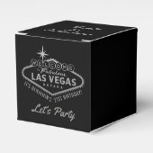 Las Vegas 21st Birthday Party Silver Persoonlijk Bedankdoosjes (Voorkant Zijde)