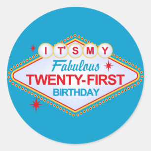 Las Vegas 21st Birthday Ronde Sticker