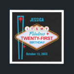 Las Vegas 21st Birthday Servetten<br><div class="desc">Ons LAS VEGAS 21st Birthday-ontwerp lijkt op het Welcome to Las Vegas-bord,  maar zegt dat het mijn fantastische 21ste verjaardag is. Leuk en uniek voor deze bijzondere verjaardag. PinkInkArt origineel!</div>