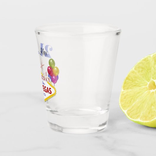 Las Vegas 21st Birthday Specialized Shot glass. Shot Glas (Rechts)