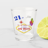 Las Vegas 21st Birthday Specialized Shot glass. Shot Glas (Voorkant)
