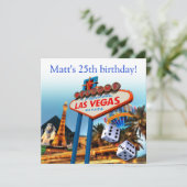 Las Vegas 25e verpartag feest Kaart (Staand voorkant)