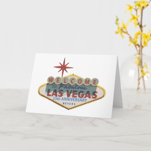 Las Vegas 25th Anniversary Card Kaart (Gele Bloem)