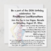 Las Vegas 30th Birthday Party gepersonaliseerd tek Kaart (Achterkant)
