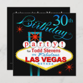 Las Vegas 30th Birthday Party Kaart (Voorkant / Achterkant)
