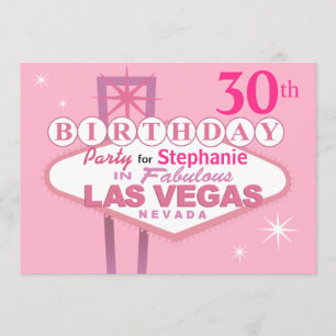 Las Vegas 30th Birthday Party - roze Kaart