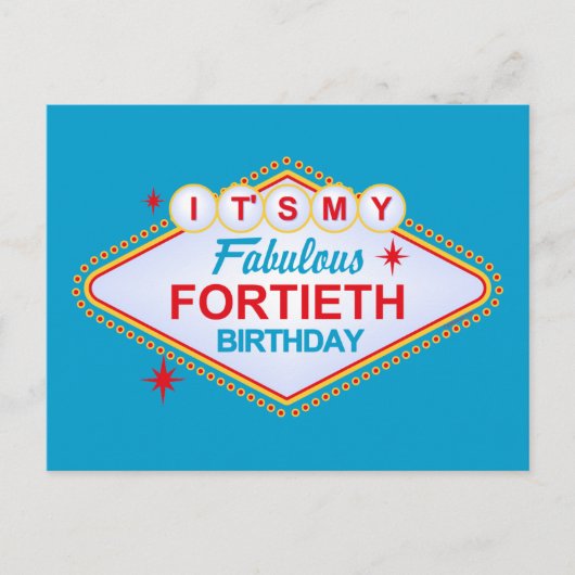 Las Vegas 40th Birthday Briefkaart (Voorkant)