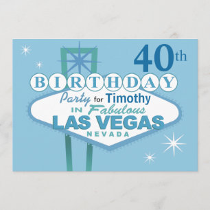 Las Vegas 40th Birthday Party - blauw Kaart
