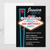 Las Vegas 40th Birthday Party Invitation Kaart (Voorkant / Achterkant)