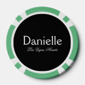 Las Vegas 40th Verjaardag Casino Chip blauw groen (Achterkant)