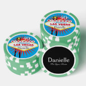 Las Vegas 40th Verjaardag Casino Chip blauw groen (Opstapeling)
