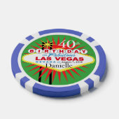 Las Vegas 40th Verjaardag Casino Chip groen blauw (Enkel)