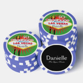 Las Vegas 40th Verjaardag Casino Chip groen blauw (Opstapeling)