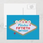Las Vegas 50th Birthday Briefkaart (Voorkant / Achterkant)