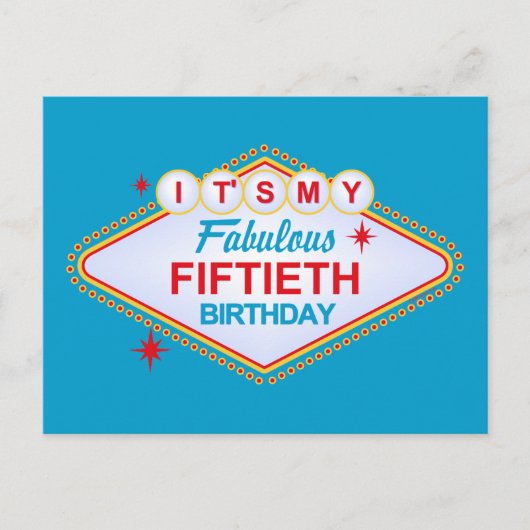 Las Vegas 50th Birthday Briefkaart (Voorkant)