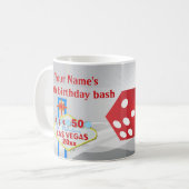 Las Vegas 50th Birthday Party Welcome Sign Dice Koffiemok (Voorkant links)