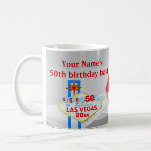 Las Vegas 50th Birthday Party Welcome Sign Dice Koffiemok