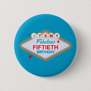 Las Vegas 50th Birthday Ronde Button 5,7 Cm