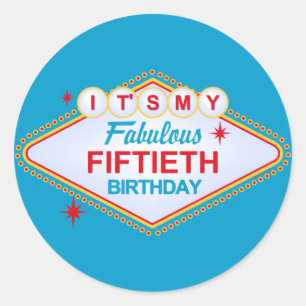 Las Vegas 50th Birthday Ronde Sticker