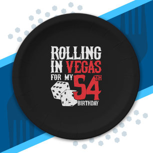 Las Vegas 54e verjaardagsfeest - Rollen in Vegas Papieren Bordje