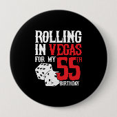 Las Vegas 55th Birthday Party - Rolling in Vegas Ronde Button 4,0 Cm (Voorkant)
