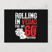 Las Vegas 60e verjaardagsfeest - Rollen in Vegas Briefkaart (Voorkant)