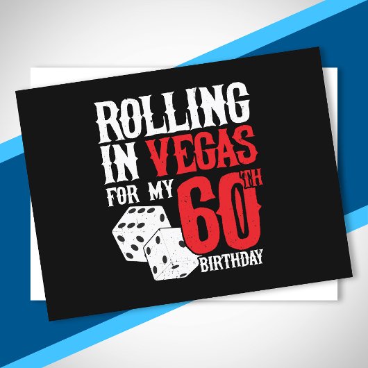 Las Vegas 60e verjaardagsfeest - Rollen in Vegas Briefkaart