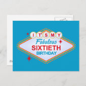 Las Vegas 60th Birthday Briefkaart (Voorkant / Achterkant)
