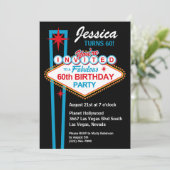 Las Vegas 60th Birthday Party Invitation Kaart (Staand voorkant)