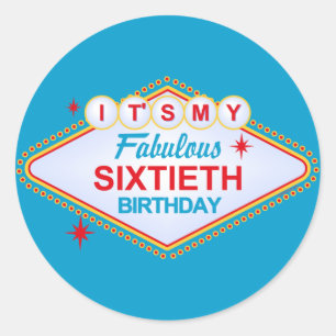Las Vegas 60th Birthday Ronde Sticker
