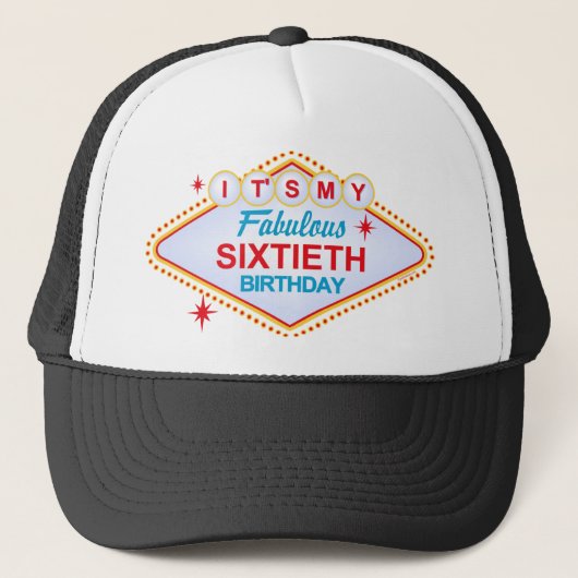 Las Vegas 60th Birthday Trucker Pet (Voorkant)