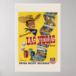 Las Vegas -952 Ouderwetse Gok-Travel Poster