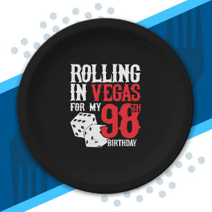 Las Vegas 98th Birthday Party - Rolling in Vegas Papieren Bordje