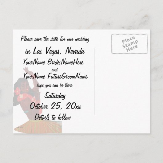 Las Vegas 9e eiland bruiloft uitnodiging (Achterkant)