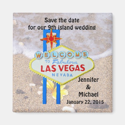 Las Vegas 9th Island Save the Date Magneet (Voorkant)
