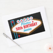 Las Vegas aangepaste gelukkige verjaardag Rechthoekige Sticker (Envelop)